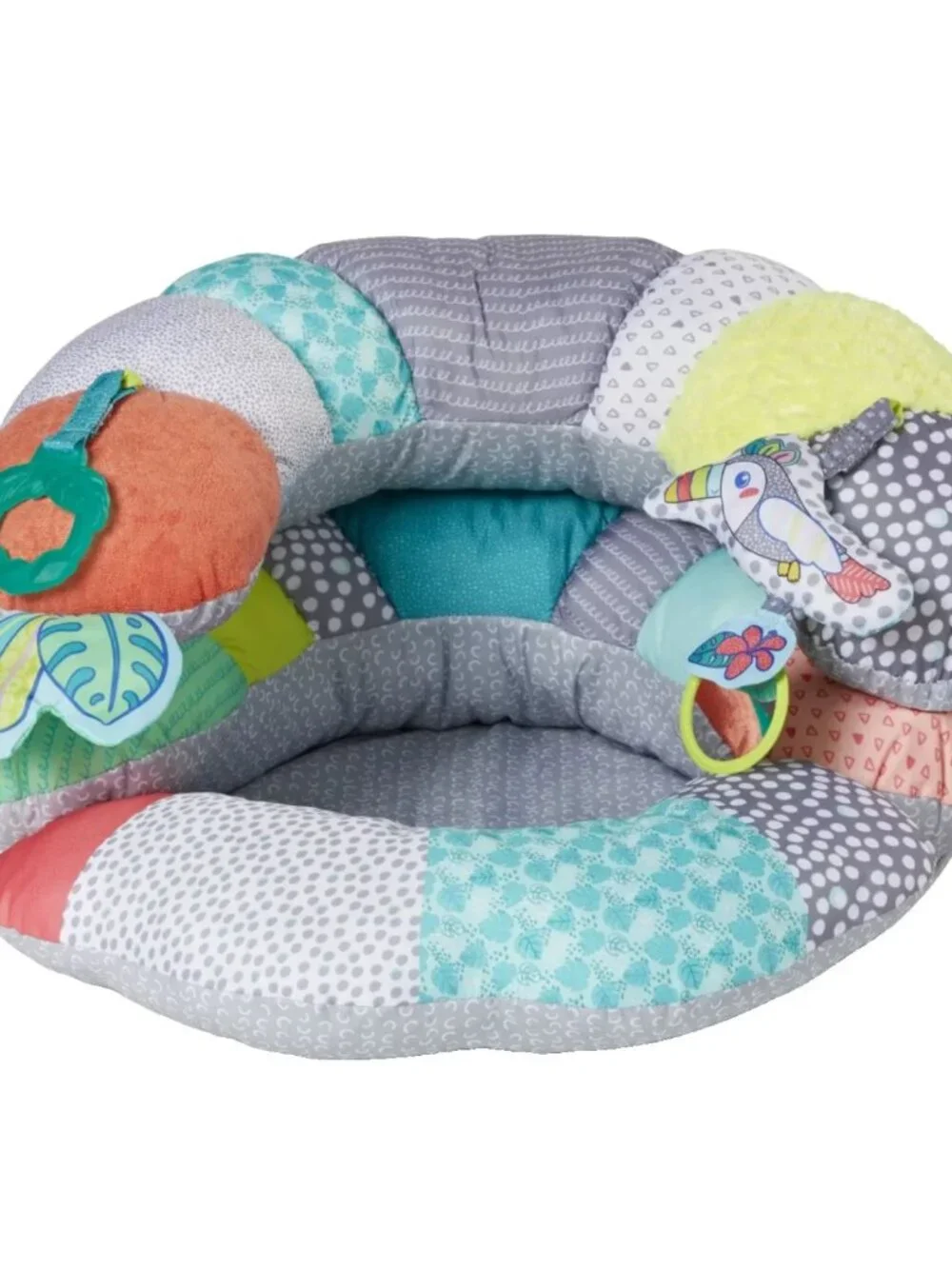 Infantino 2-in-1 Tummy Time & Seated Support Prop Pillow Toucan Gym NIB